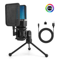 Micrófono Profesional Para Juegos De Computadora Condensador USB Para Streaming En Vivo Podcast Estudio Micrófono Karaoke Kit De Microfonos Para PC Y Portátil - details 31