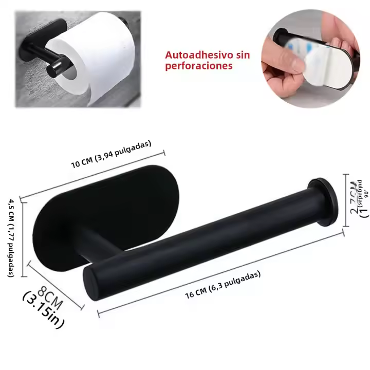 Soporte De Papel Toalla Para Baño Sin Perforar Dispensador De Tissue Acero Inoxidable Almacenamiento De Toallas Y Papel De Cocina Accesorios Para La Casa - 1