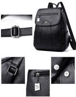 Mochila Vintage de cuero suave para mujer, bolso de hombro femenino, bolso de viaje informal, mochila escolar, 5 colores - details 1