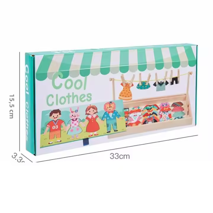 Juego Educativo De Puzle De Ropa Para Niños Madera Montessori Juego De Pensamiento Y Aprendizaje Juego De Alineación Y Clasificación Regalo Para Niños De 3-12 Años - 1