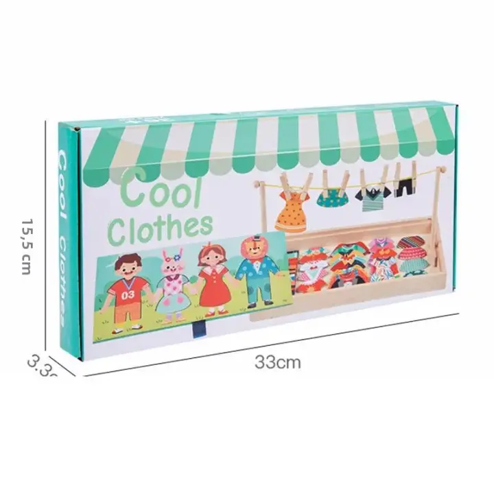 Juego Educativo De Puzle De Ropa Para Niños Madera Montessori Juego De Pensamiento Y Aprendizaje Juego De Alineación Y Clasificación Regalo Para Niños De 3-12 Años - 1