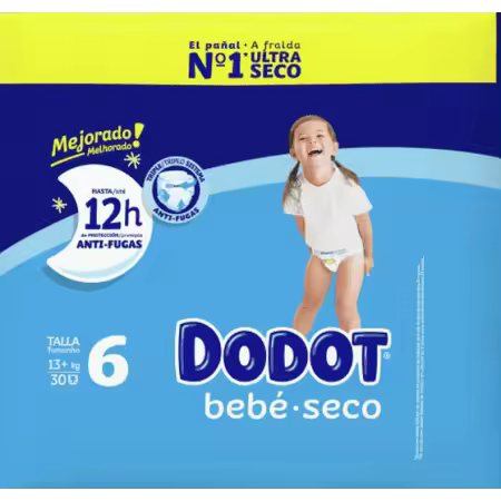 Pañales DODOT 12 horas seco talla 6 (+13 kg) - 1