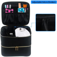 Removable 2-layer nail polish case nail polish storage case nail polish travel case for nail polish tool kit (empty case) (black) - details 2