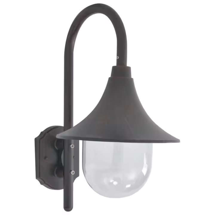 vidaXL Lámpara de Pared de Jardín Aluminio 42 cm Iluminación Luz Patio Color Blanco,  Bronce,  Verde oscuro y mas - 1