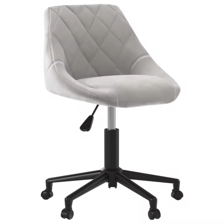 vidaXL Silla de comedor giratoria de terciopelo gris claro - 1