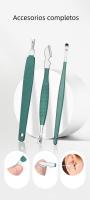 Set De Manicura Profesional Verde Con 9 Piezas Y Estuche De Cuero Herramientas Para Cuidado Del Rostro Y Pies Incluye Tijeras De Uñas De Acero Inoxidable - details 6