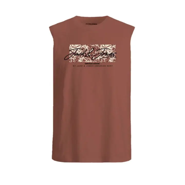 Jack & Jones Split Tee Camiseta De Tirantes Color Rojo Oscuro - Cómoda Y Fresca - 1