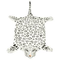 vidaXL Alfombra afelpada de leopardo 139 cm blanco - details 1