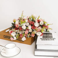 Rosa De Seda Artificial 1PC Para Arreglo Floral En Vaso Decoración De Navidad Boda Año Nuevo Scrapbooking Bouquet De Casa - details 1
