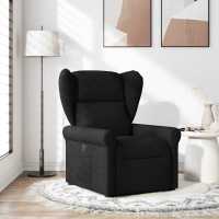 vidaXL Sillón reclinable de tela en color Negro/Gris claro/Gris nube - details 0