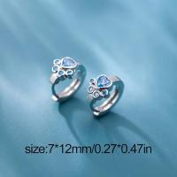 Mujer Plata de ley 925 Con Diseño huella Cristal Circonita - Regalo Ideal Aretes Aro Elegantes y Sofisticados Joyería de Moda - details 0
