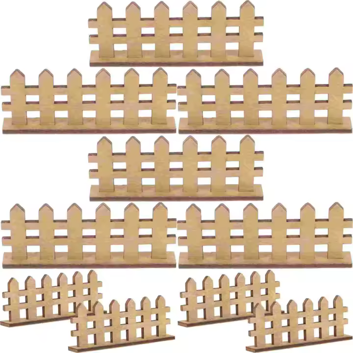 10Pcs Vallas De Madera Miniatura Para Jardín Decoración De Vallas De Flores Y Casas De Muñecas Suministro De Miniaturas - 1