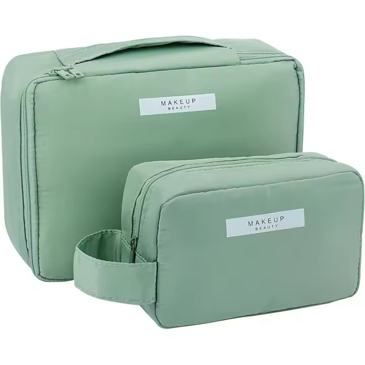 Makeup Bag, 2 Pcs Waterproof Toiletry Bag, Make Up Bag, Travel Toiletry Bag, Portable Women Toiletry Bag for Home, Holidays, Travel, pink, makeup bag - 1