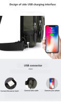 Bolsa De Pecho Multifuncional Para Hombre En Nylon Con Patente Impermeable Antirrobo Para Viajes Con Carga USB Bolsa Masculina Casual - details 8