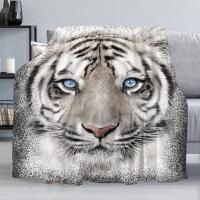 Manta De Tigre Blanco Suave Y Cálida De Poliéster Para Sofá Y Cama Estilo Americano Con Estampado De Noche Estrellada Manta Portátil Para Todas Las Estaciones - details 13