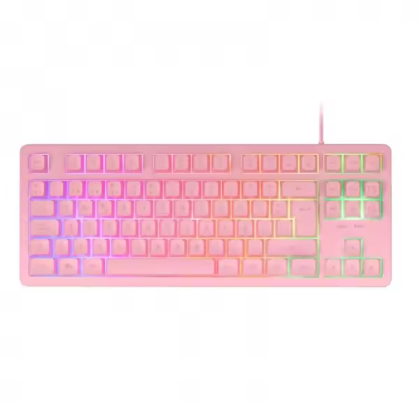 Mars gaming mk023 teclado gaming - tecnologia h-mech red - iluminacion frgb - anti-ghosting - compatibilidad universal - estructura robusta - color rosa - 1