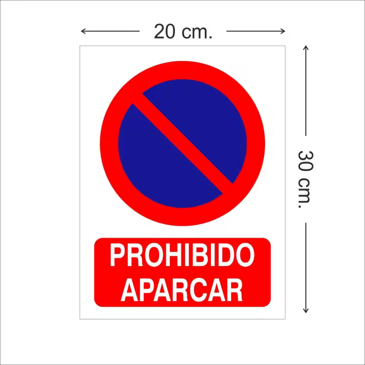 Protege-t Señal PROHIBIDO APARCAR PVC 40 X 30 | Evita Aparcamientos No Autorizados - 1