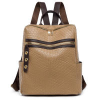 Mochila de nuevo estilo para mujer, moderna y versátil, mochila antirrobo retro, mochila de viaje de PU de gran capacidad. - details 1
