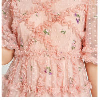 Vestido De Verano Para Mujer Elegante Con Estampado Corto Manga O-Neck Vestido A-Line Suave Estiramiento Poliéster Longitud De Rodilla Estilo Oficina Lady - details 9