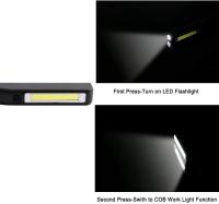 Linterna Taller LED Recargable, 2Pcs Linterna De Trabajo 300 Lumens LáMpara 3W Recargable Luz Intermitente SOS LáMpara De InspeccióN con Clip MagnéTico, Incluye BateríAs Y Cable Micro USB - details 1