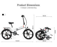 Samebike lvxd30-II 48v10ah, Materia Desmontable, Neumaticos 20 ", Aleación Aluminio - details 13
