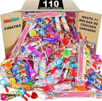 Mega Box 110 Chuches Relleno de Piñata Sin Ningún Alérgeno, Golosinas y Caramelos - Perfecto Para Cumpleaños, Fiestas, Navidad, Halloween. Sin Gluten y Sin Leche. Incluye Lenguas de Fresa. WikiMark - details 0
