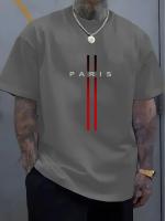 Camiseta De Algodón Puro Para Hombres Y Mujeres Estilo Casual Con Patrón De Letras De París Manga Corta Cuello Redondo Top De Fitness Transpirable Ligera Secado Rápido Protección Solar - details 4