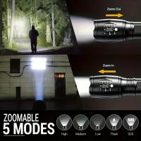 Linterna Táctica LED De Alta Potencia 5 Modos De Luz Con Zoom Portátil Impermeable Para Camping Caza Exterior Hiking Aleación De Aluminio - details 6