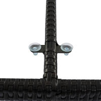 Set de Bar de Jardín de 7 Piezas with Cepillos, Espacio para Estantes, Tabla de Mesa de Cristal Templado, Ratán de Poliéster, Mezclas de Negro y Marrónnegro - details 6