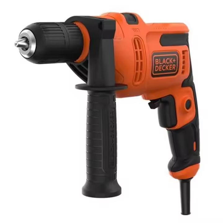 Black+Decker Taladro Percutor 500W Black & Decker BEH200 - Herramienta de Perforación en Mampostería - 1
