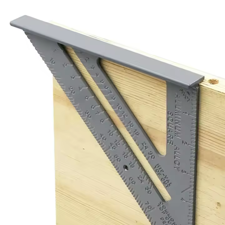 Regla De Ángulo Triangular De 90 Grados De Aleación De Aluminio Regla De Medición Para Carpintero Regla De Trabajo Con Tres Lados Para El Hogar Y Jardín - 1