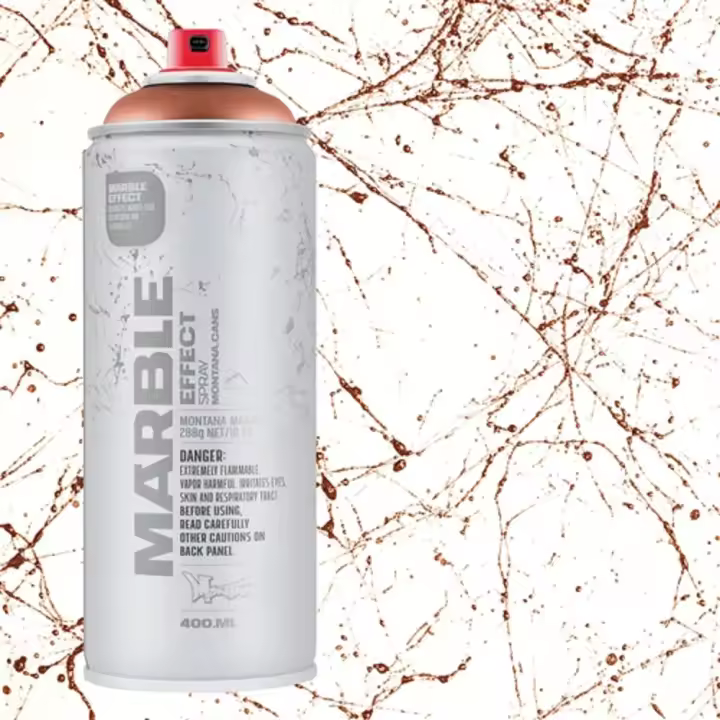 Montana Cans Efecto Mármol Color Cobre 400ml - simula el mármol, secado rápido, acabado mate, buena adherencia, presión media, requiere pintura base, para todas las superficies - 1