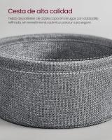 Mesa Auxiliar Redonda con Tomas de Corriente y Cesta de Tela - Espaciosa Mesa Lateral para Salón, Dormitorio o Mesita de Noche, Estilo Moderno - details 13