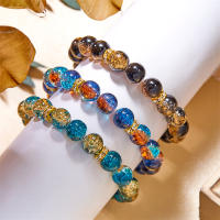 Pulsera De Vidrio Colorido Para Hombres Y Mujeres 10mm Pulsera De Bolas Redondas Accesorios De Joyería Regalo Nueva Colección - details 1