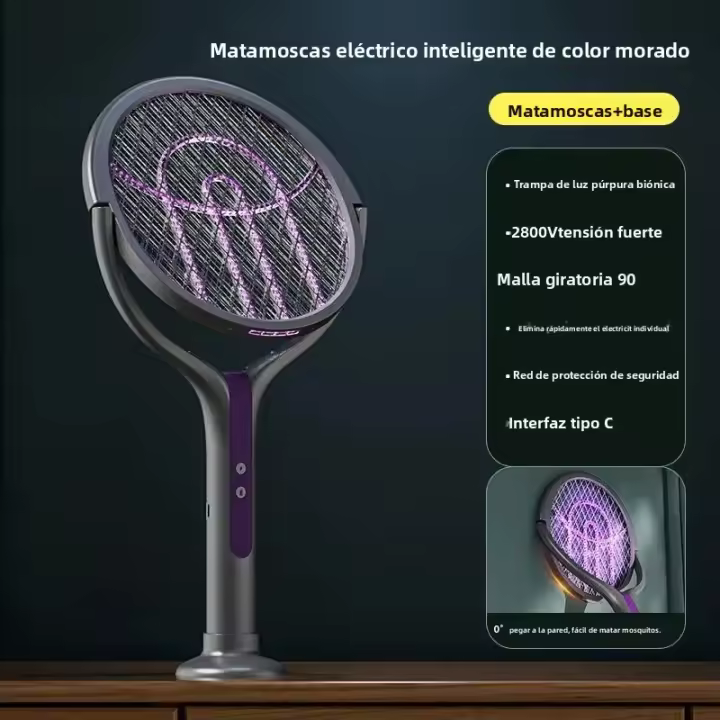 Lampara Repelente De Mosquitos Multifuncional 2-en-1 Recargable Por USB Con Retráctil De Ángulo Y Mosquitero Para Bebés - 1