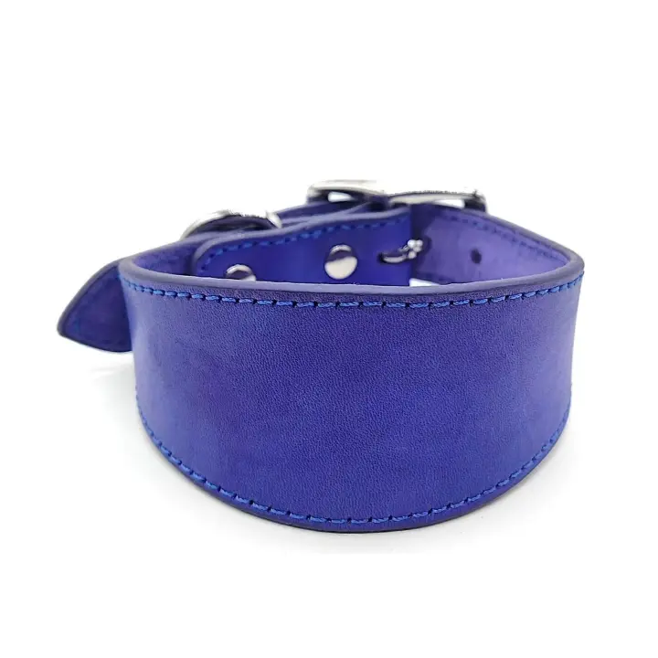Collar de perros ajustable collar ancho duradero cueros cuello collares correa para perros grandes galgos italianos suministros para mascotas L amarillo - 1