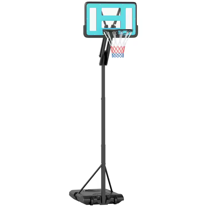 SPORTNOW Canasta de Baloncesto para Exterior Aro de Baloncesto Portátil con Altura Ajustable 180-270 cm Ruedas Base Rellenable para Adolescentes y Adulto Negro - 1