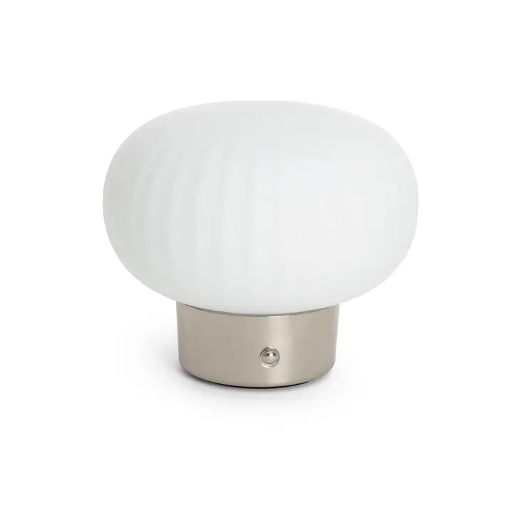 Ledkia Lámpara de Mesa LED Metal Portátil Exterior con Batería USB Recargable Aluzna Níquel - 1