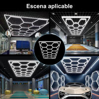 Lalumiaa  Lámpara LED Hexagonal 600W – 14 Paneles, 6500K, Carcasa Blanca, Iluminación Interior Moderna, CA 85-265V - details 1