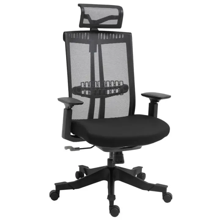 Silla de oficina Wisley Vinsetto altura ajustable negro 109-118x66,5x66 cm - 1