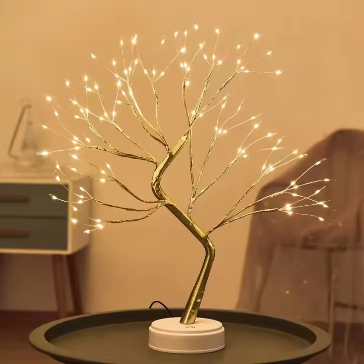 Lámpara De Árbol Bonsái Con Control Remoto 108 LEDs Luz Nocturna Brillante Para Decoración De Hogar Navidad Y Día De San Valentín - 1