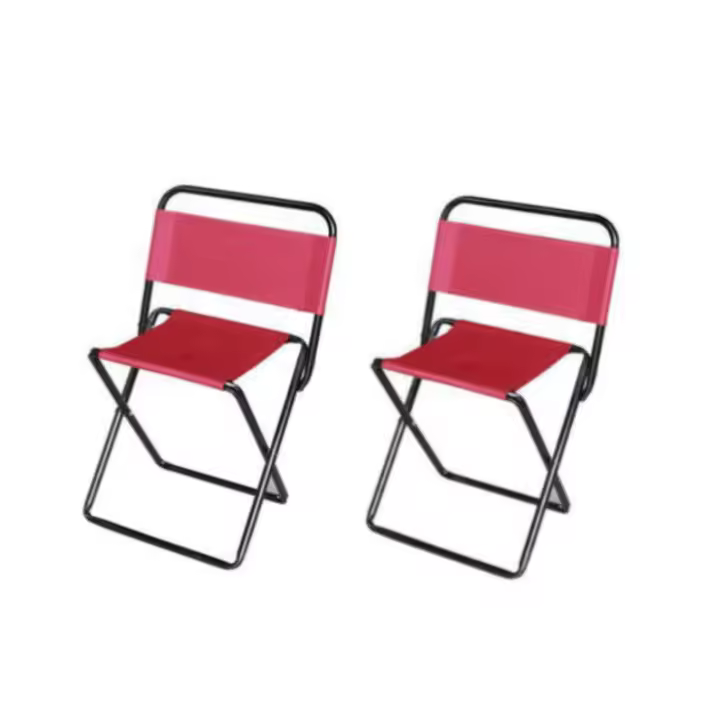 VICTORIA&ANDREA® [PACK 2 Ahorro]Sillas de Camping Plegables 37x33x57cm, Estructura metal, Silla de Pesca, Silla Acampada con Respaldo Pequeño,Transpirable, Ideal para Playa, Barbacoas y Camping ，Piscina - 1