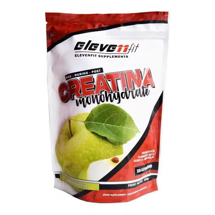 Eleven Fit Creatina Monohidratada 300g / Aumenta Fuerza Muscular, Reduce Fatiga y Mejora Rendimiento Deportivo / Suplemento de Alta Calidad para Ganancia y Volumen Muscular / Sabor Manzana - 1