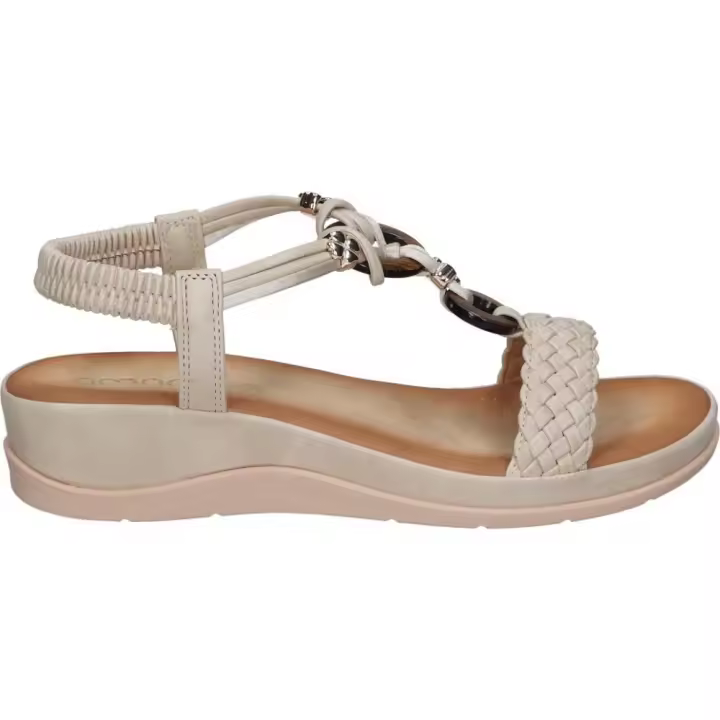AMARPIES | Sandalias con cuña Amarpies para Mujer – Sandalias en Color Beige con Detalles – Con Cuña Baja – Sin Cierre – Slip On – Ajuste máximo – Estilo Casual Perfecto para Verano – Alta Calidad – Modelo ABZ28642 - 1
