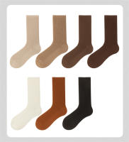 Calcetines De Mujer Estilo Coreano Medio Tubo Color Sólido Casuales Para Otoño E Invierno Calientes Calcetines De Piel - details 6