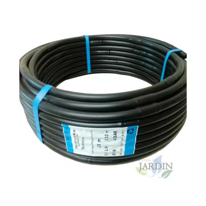 Suinga Tubería de Riego por Goteo 16mm Negra 25m con Goteros Turbulentos - 1