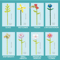 Bloques De Construcción De Bouquet De Flores Eterna Rosa Y Girasol Modelo De Planta Con Vaso Juguete DIY Para Niños Regalos Creativos Decoraciones De Escritorio - details 15