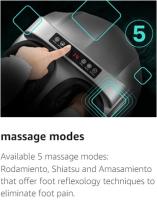 Masajeador de Pies TRÉBOL ADVANCE con Calor, Presoterapia, Shiatsu y Vibración para Relajar y Estimular Circulación Sanguínea - details 3