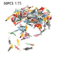 50Pcs Figuras De Miniatura 1:75 Escala 19-25mm Pintadas Personas Multicolor Poses Variadas Para Escenarios De Modelado - details 1