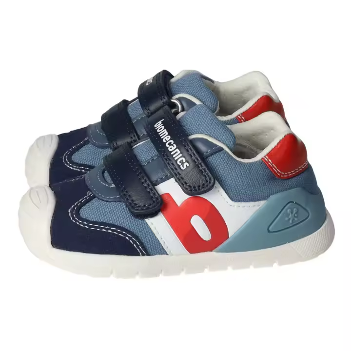Deportivos marca BIOMECANICS para niño en color petrol. Zapatillas deportivas Biomecanics para niños, de piel, cierre adhesivo, suela antideslizante y flexible - 1